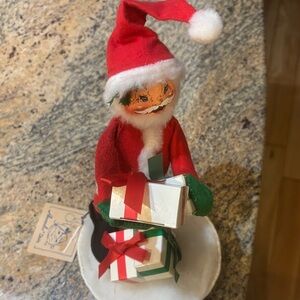 Festive Elf with Gifts Holiday Decoration by Anna Lee
